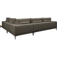 ECKSOFA  in Leinwand Dunkelbraun  318/271 cm  - Dunkelbraun/Schwarz, Design, Textil/Metall (318/271cm) - Belluti