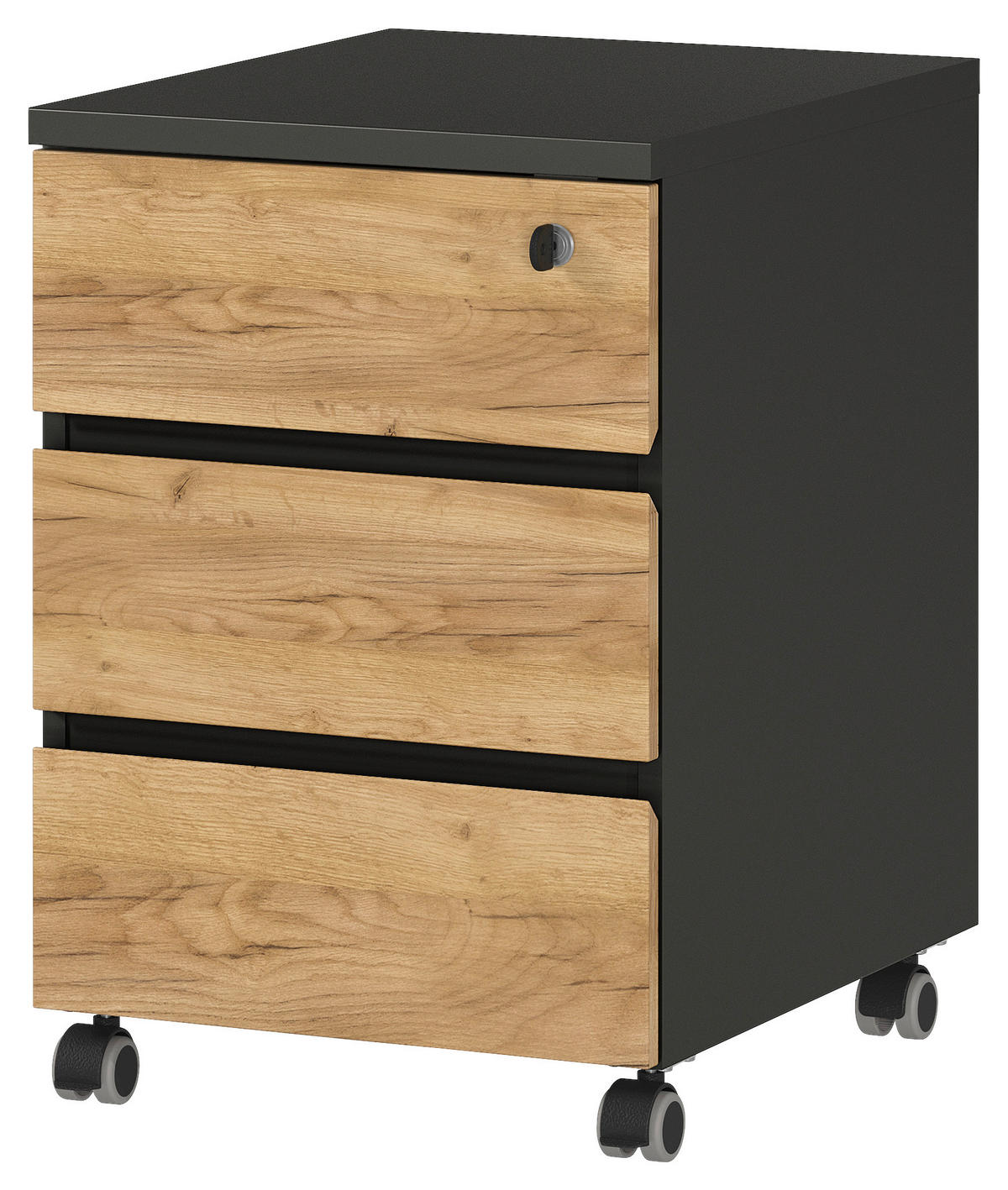 ROLLCONTAINER 41/60/50 cm  - Eichefarben/Graphitfarben, MODERN, Holzwerkstoff/Kunststoff (41/60/50cm) - Germania