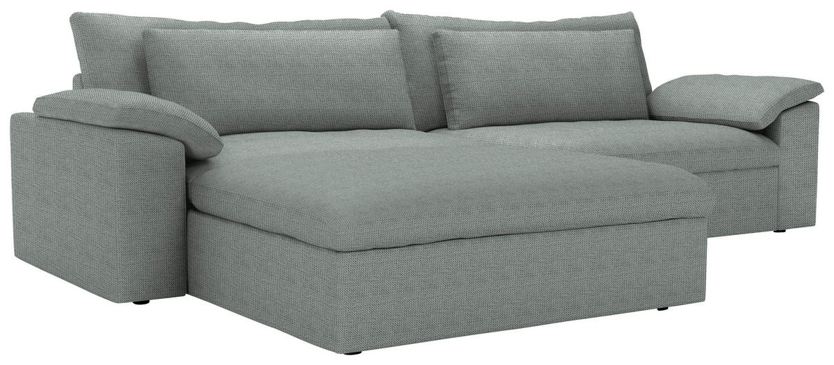 ECKSOFA  Chenille Grau  - Schwarz/Grau, Modern, Kunststoff/Textil (198/306cm) - Carryhome