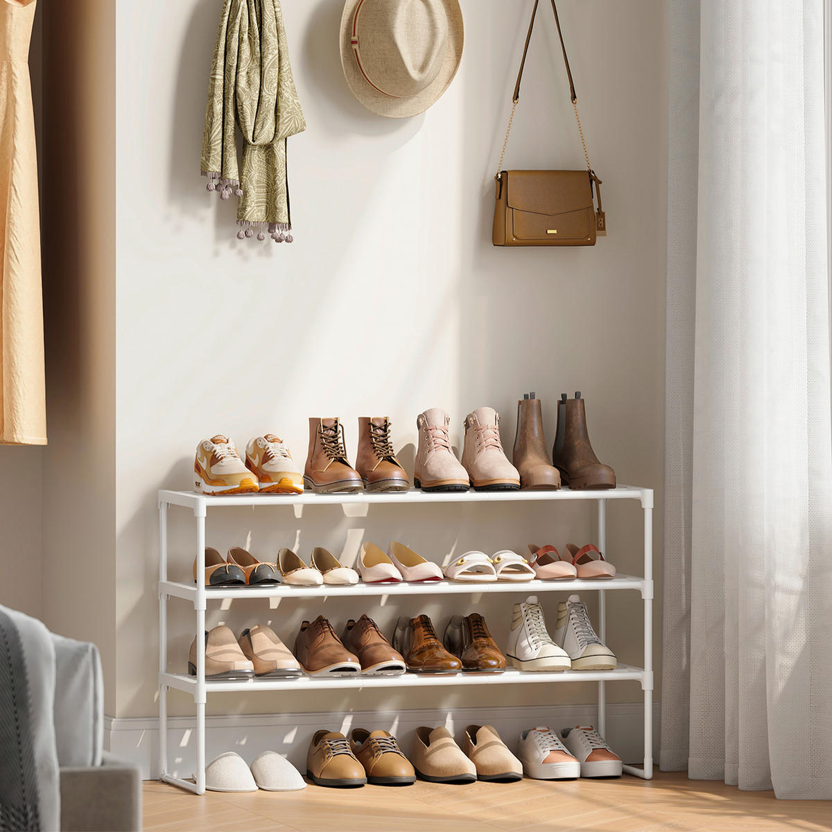 SCHUHREGAL Weiß  - Weiß, Trend, Kunststoff/Metall (92/55/30cm) - Boxxx