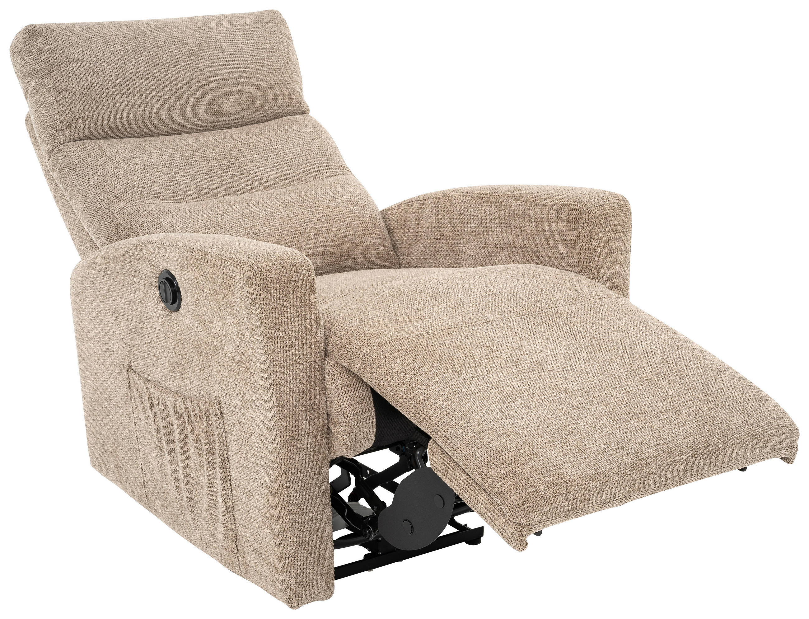 FERNSEHSESSEL  mit Webstoff Braun, Schwarz  - Schwarz/Braun, Design, Kunststoff/Textil (76/102/93cm) - Carryhome