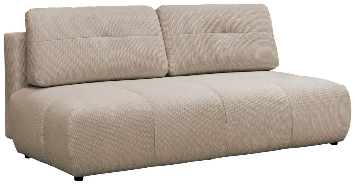 SCHLAFSOFA Struktur Beige  - Beige/Schwarz, Design, Textil (208/92/104cm) - MID.YOU