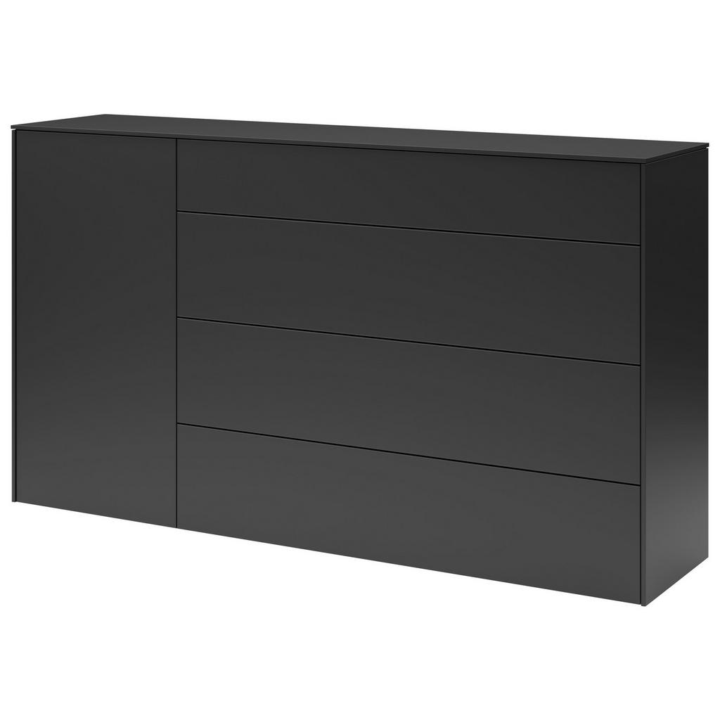 Thumbnail - SetOne by Musterring Sideboard Riverside, Schwarz, Holzwerkstoff, 4 Schubladen, 169x97x42 cm, DIN EN ISO 9001, stehend, ...