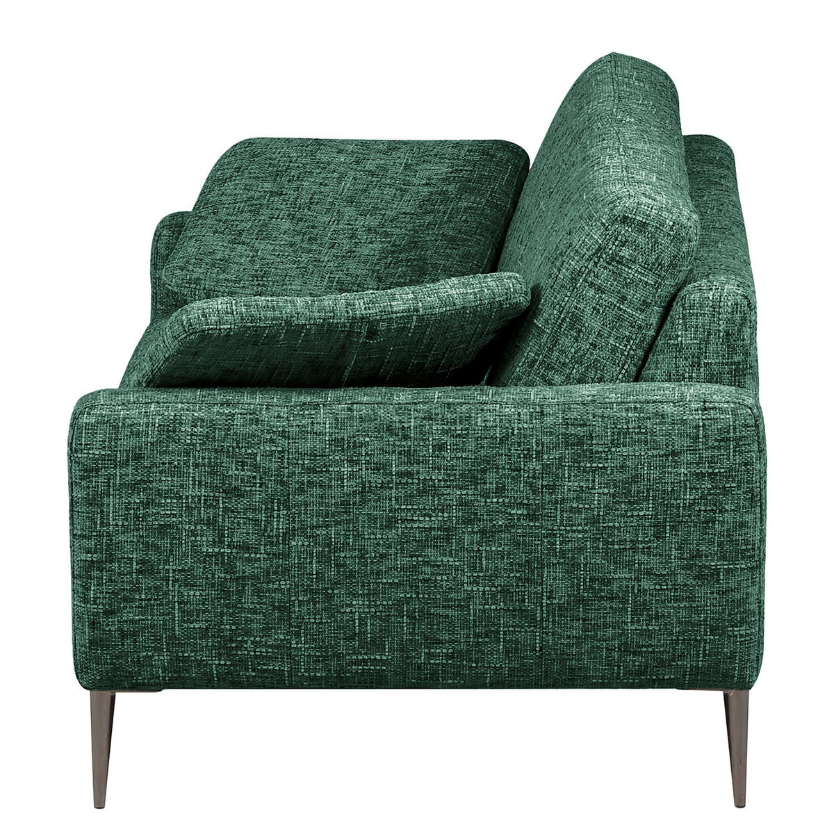 3-SITZER-SOFA Webstoff Grün  - Schwarzchrom/Grün, Design, Textil/Metall (187/85/92cm) - Livetastic