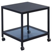 BEISTELLTISCH in Metall, Glas 50/50/50 cm  - Schwarz, KONVENTIONELL, Glas/Metall (50/50/50cm) - Livetastic