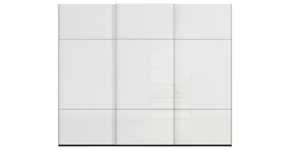 SCHWEBETÜRENSCHRANK in Schwarz, Weiß - Alufarben/Schwarz, KONVENTIONELL, Glas/Holzwerkstoff (242/223/68cm) - Novel