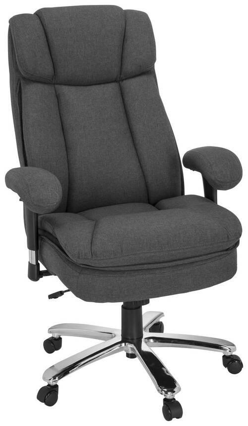 CHEFSESSEL Flachgewebe Dunkelgrau  - Dunkelgrau/Silberfarben, MODERN, Kunststoff/Textil (76/123/81cm) - MID.YOU