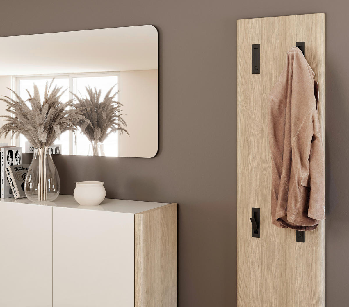 GARDEROBENPANEEL  in 40/170/3,7 cm  - Eiche Bianco, Design, Holzwerkstoff (40/170/3,7cm) - Voleo