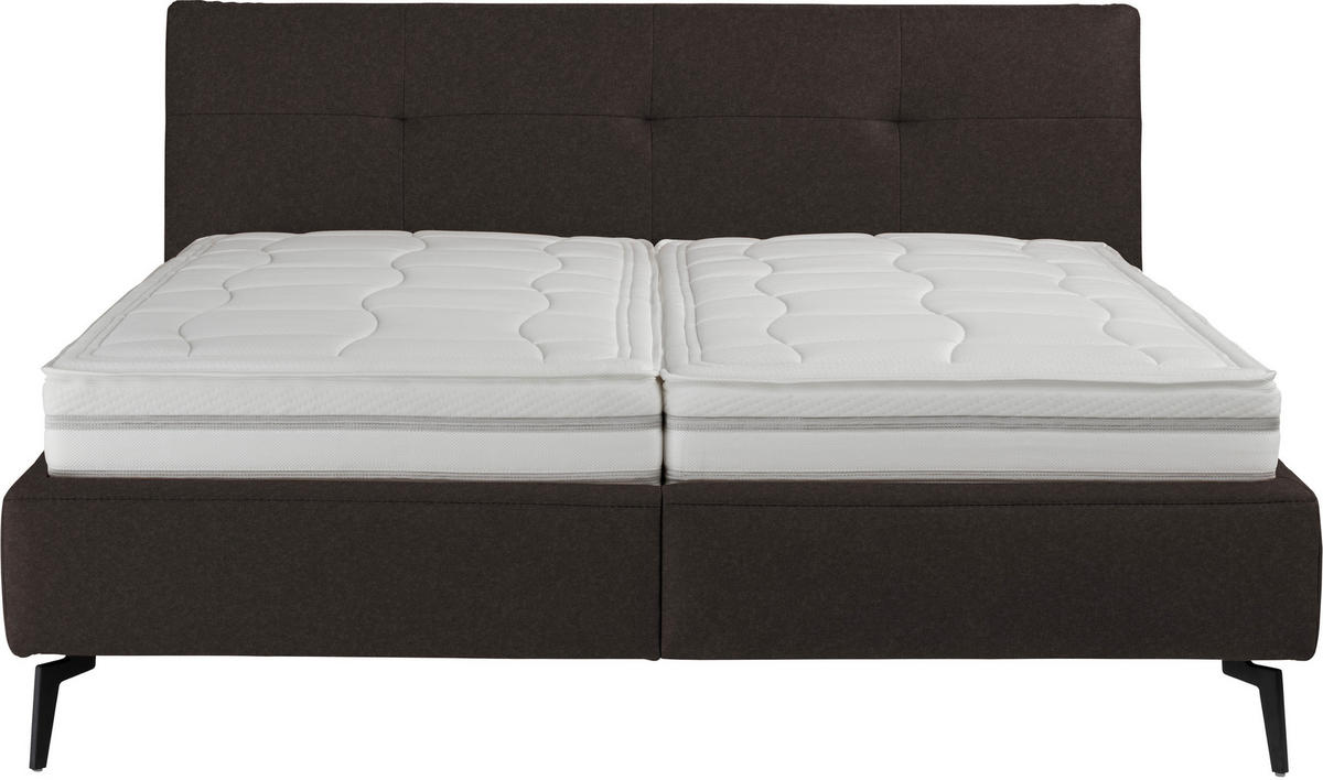 POLSTERBETT 180/200 cm  in Braun  - Weiss/Creme, Modern, Holz/Holzwerkstoff (180/200cm) - Beldomo - Sleep