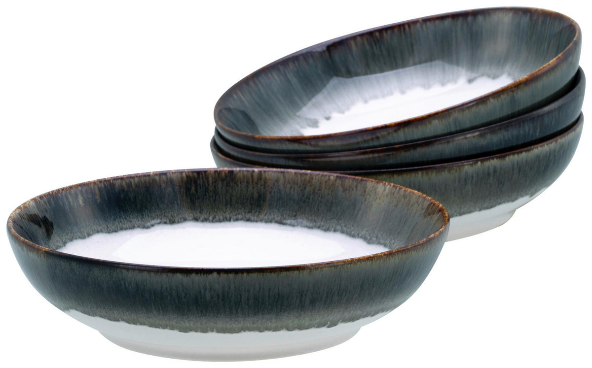 SCHÜSSELSET Cascade 4-teilig  - Weiß/Grau, Design, Keramik - Creatable