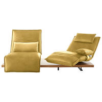 2-SITZER-SOFA in Echtleder Gelb  - Eichefarben/Gelb, Natur, Leder/Holz (240/63/115cm) - Koinor