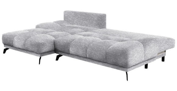 ECKSOFA in Chenille Grau  - Schwarz/Grau, MODERN, Textil/Metall (182/290cm) - Hom`in