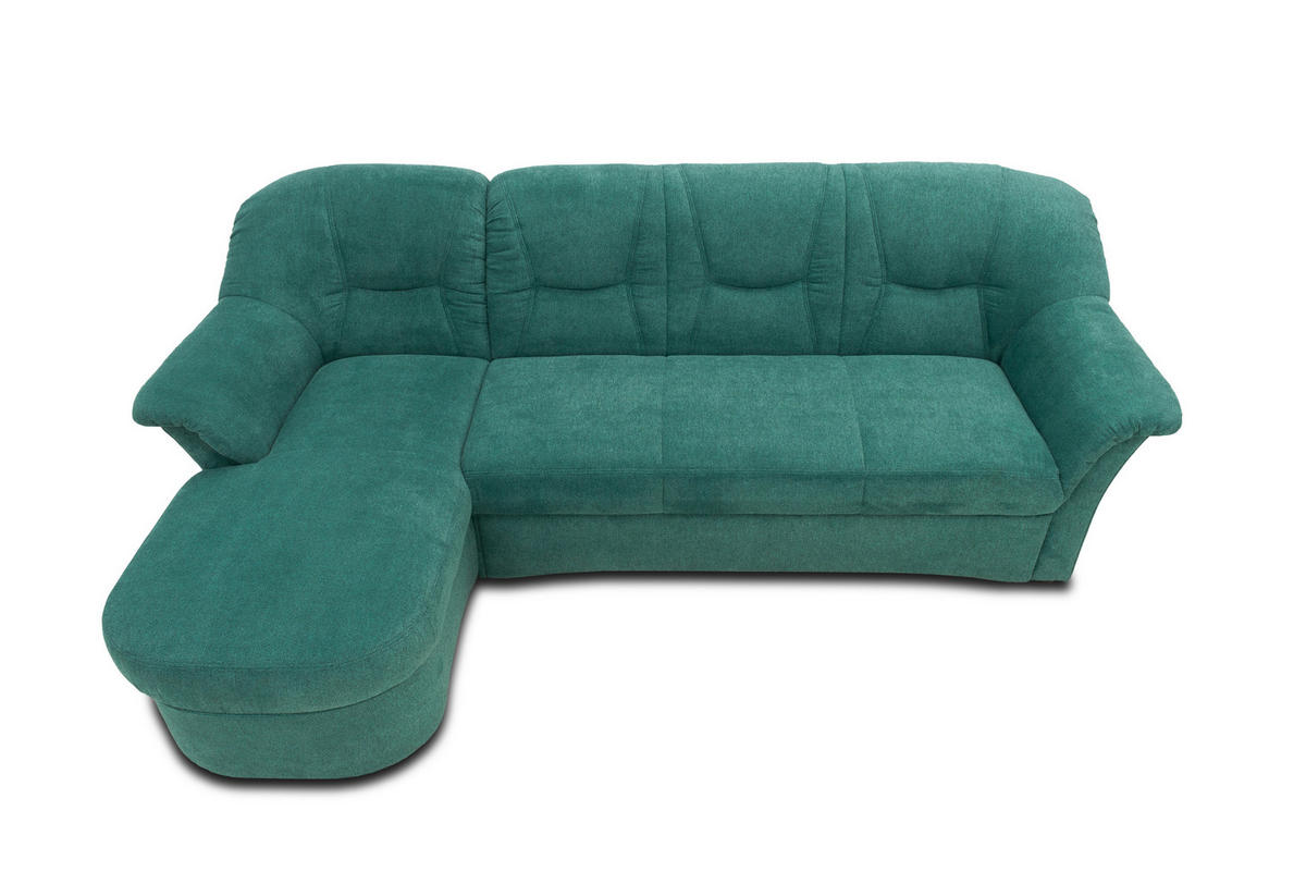 ECKSOFA Petrol Mikrofaser  - Petrol/Schwarz, KONVENTIONELL, Kunststoff/Textil (146/232cm) - MID.YOU