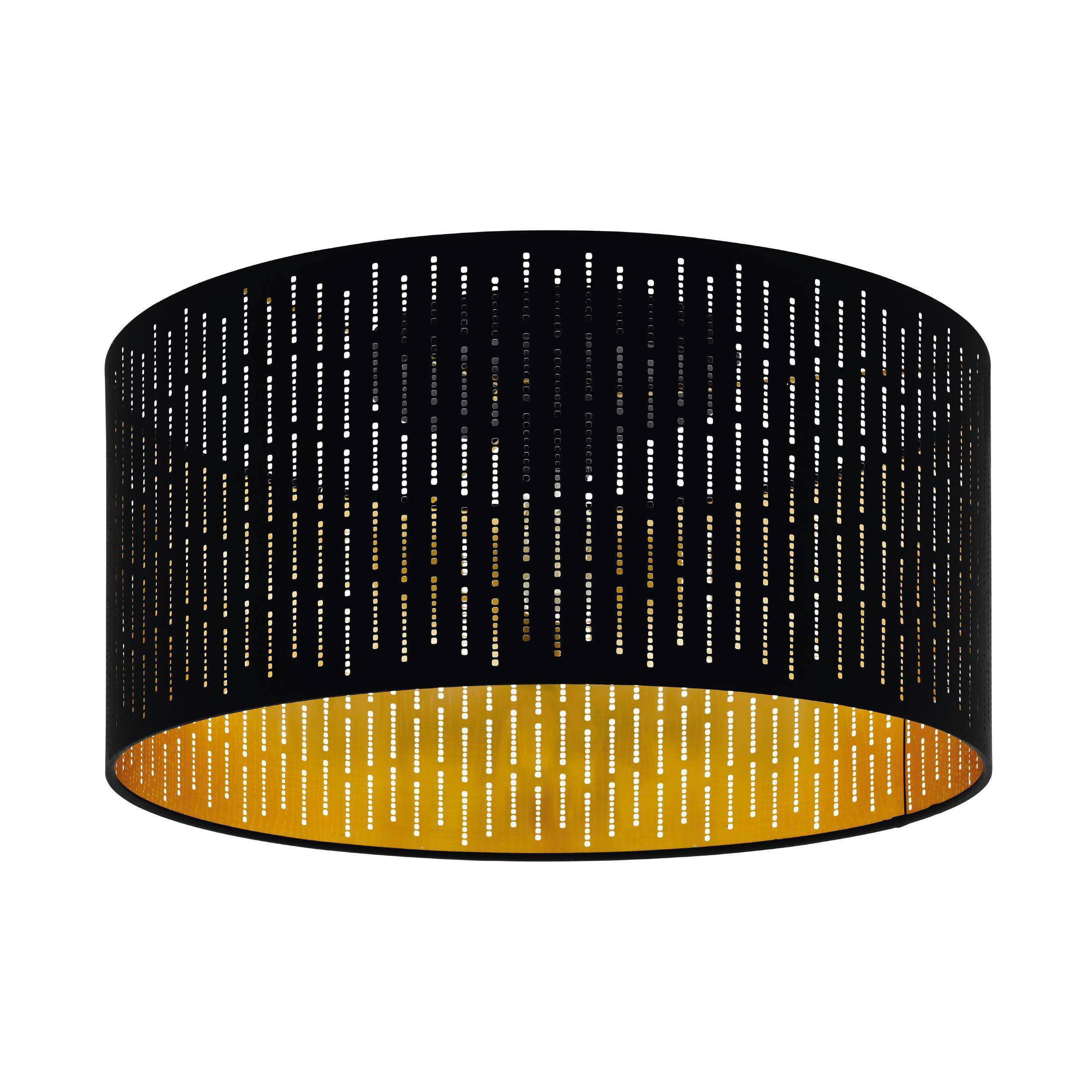 TAKLAMPA Varillas 47,5/24 cm  - svart/guldfärgad, Design, metall/textil (47,5/24cm) - Eglo