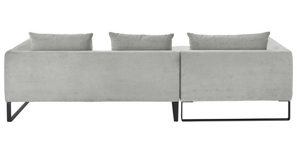 ECKSOFA  in Feincord Hellgrau  178/284 cm  - Hellgrau/Schwarz, KONVENTIONELL, Textil/Metall (178/284cm) - Hom`in