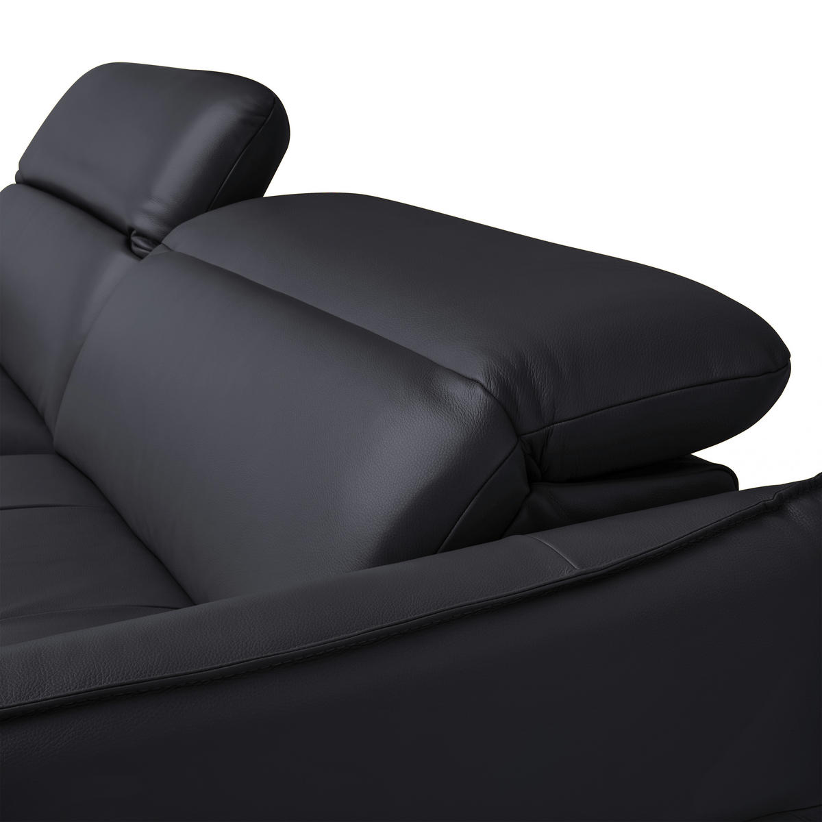 ECKSOFA inkl. Funktion Schwarz Echtleder  - Schwarz, Design, Leder/Metall (175/246cm) - Celina Home