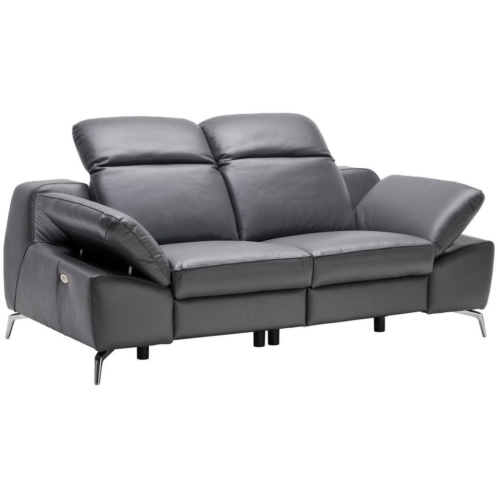 Thumbnail - Celina Home 2-Sitzer-Sofa, Anthrazit, Leder, Echtleder, Rindleder, Spaltleder, 194x83-99x110 cm, Made in EU, Typenauswah...