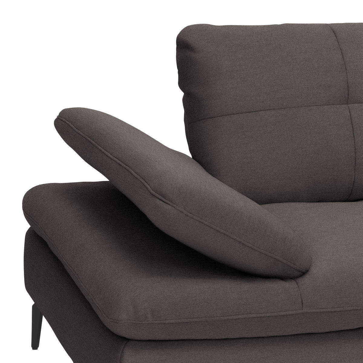 ECKSOFA in Webstoff Graphitfarben  301/179 cm  - Schwarz/Graphitfarben, Design, Textil/Metall (301/179cm) - Chilliano