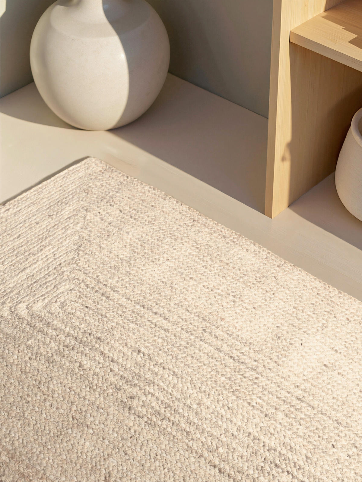 JUTETEPPICH 200/300 cm Juno Weiß rechteckig  - Weiß, Natur, Textil (200/300cm) - Hanse Home