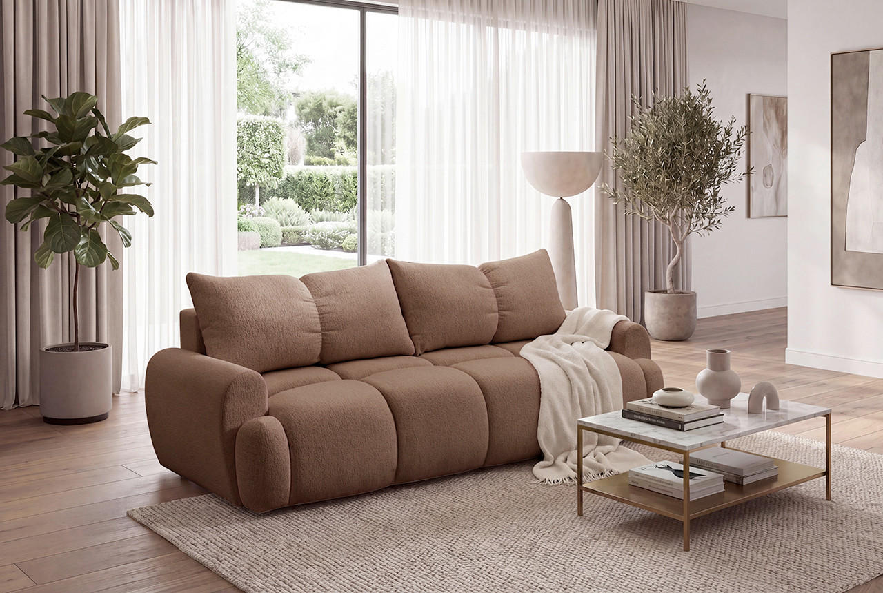 SCHLAFSOFA ALBA in Struktur Kupferfarben  - Schwarz/Kupferfarben, Design, Holz/Holzwerkstoff (242/93/104cm) - MID.YOU