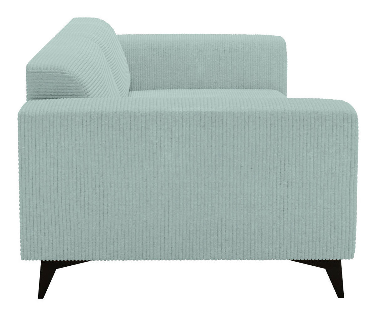 3-SITZER-SOFA Cord Salbeigrün  - Salbeigrün/Schwarz, KONVENTIONELL, Textil/Metall (237/75/104cm) - Carryhome