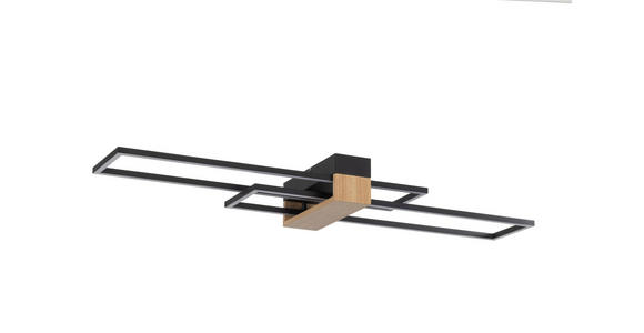 LED-DECKENLEUCHTE 96,5/25/9 cm   - Schwarz, Basics, Holz/Kunststoff (96,5/25/9cm) - Novel