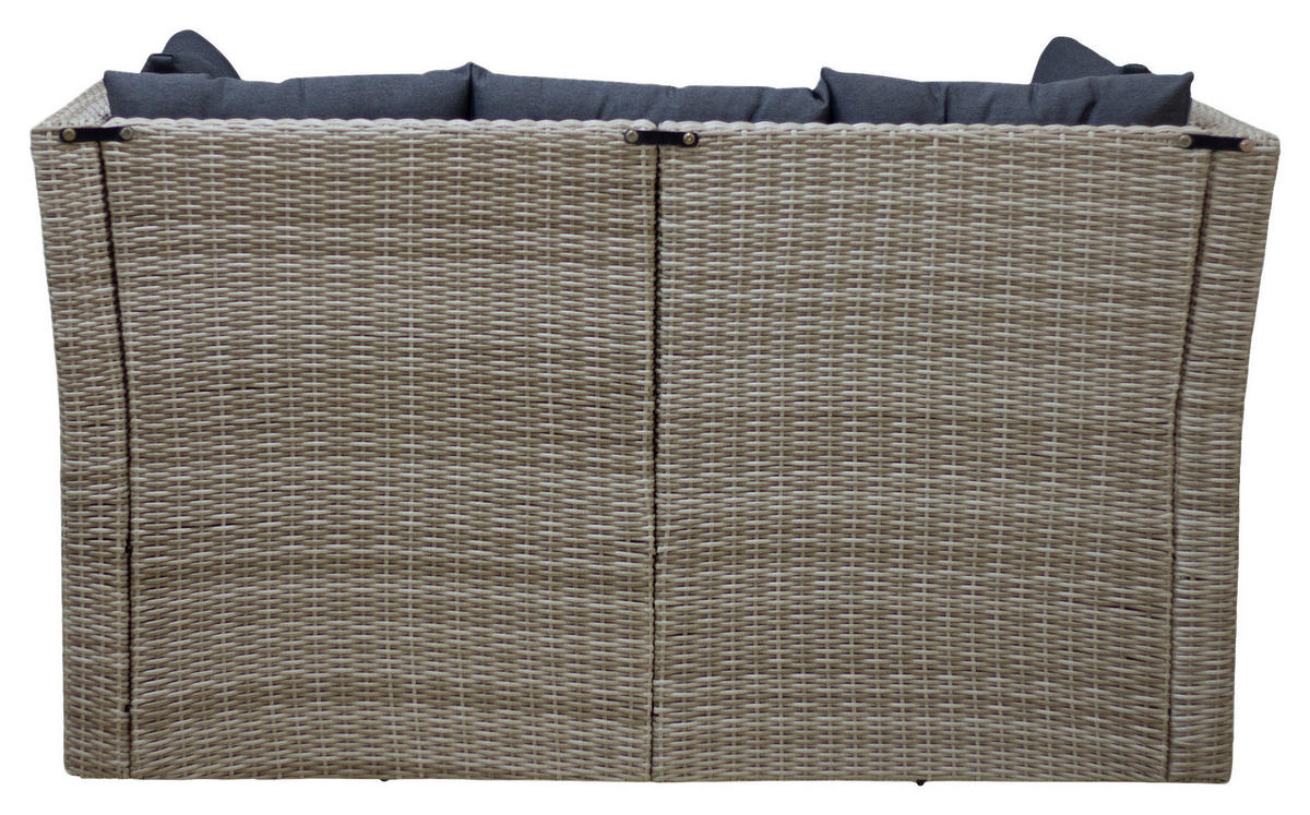 GARTENBANK 160/80/85 cm  in Grau, Dunkelgrau  - Dunkelgrau/Schwarz, MODERN, Kunststoff/Textil (160/80/85cm) - Ambia Garden