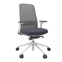 DREHSTUHL Grau, Weiß, Dunkelblau  - Weiß/Dunkelblau, MODERN, Kunststoff/Textil (70/103-115/70cm)