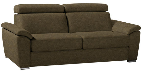 SCHLAFSOFA Flachgewebe Grün - Chromfarben/Grün, KONVENTIONELL, Textil/Metall (206/86-104/98cm) - Novel