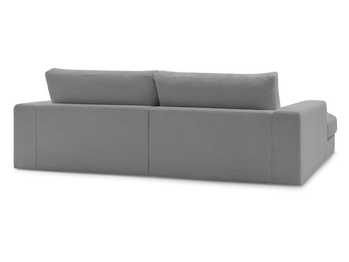 ECKSOFA  LEONARD Dunkelgrau Cord  - Dunkelgrau/Schwarz, MODERN, Kunststoff/Textil (274/159cm)