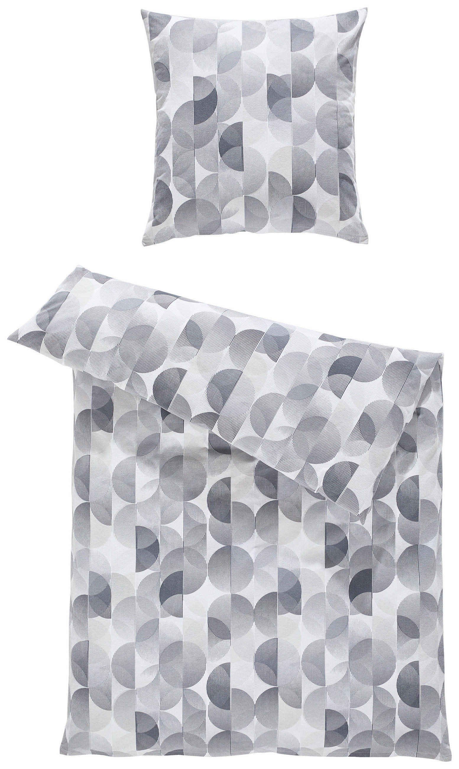 BETTWÄSCHE 2-teilig Biber 135/200 cm  - Grau, Design, Textil (135/200cm) - Janine
