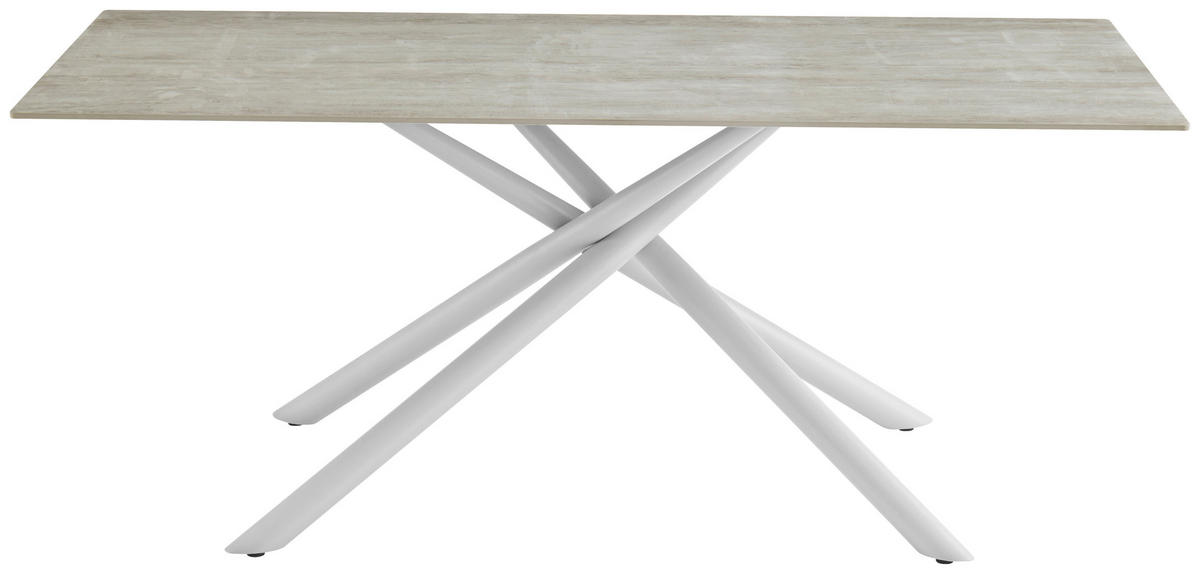 ESSTISCH rechteckig Beige  - Beige, MODERN, Stein/Metall (180/76/90cm) - MID.YOU