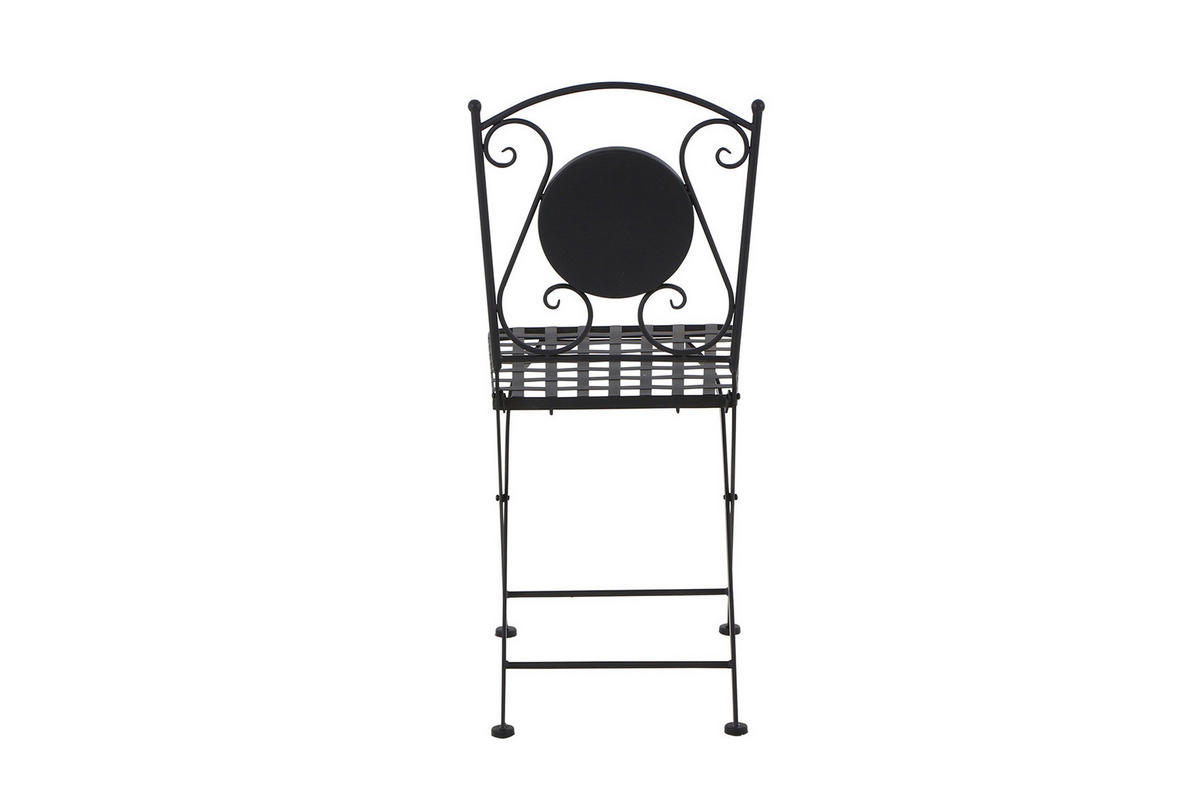 GARTENKLAPPSTUHL Stahl Schwarz  - Schwarz, KONVENTIONELL, Keramik/Metall (39/88,5/49,5cm) - Siena Garden