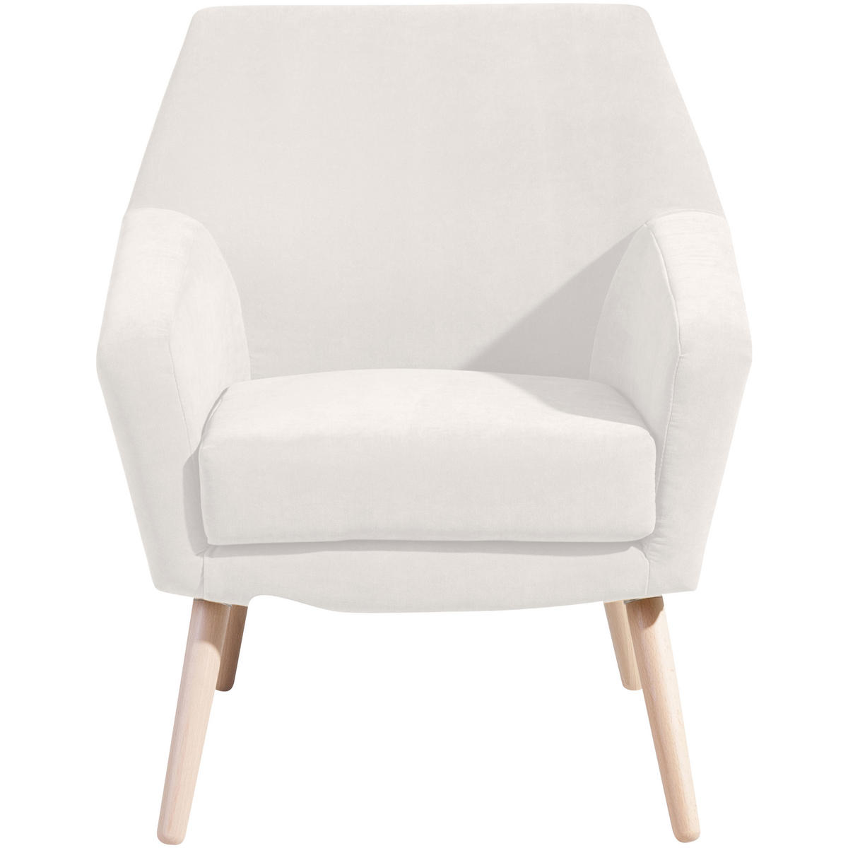 SESSEL in Velours Creme  - Buchefarben/Creme, Design, Holz/Textil (67/81/71cm) - Max Winzer