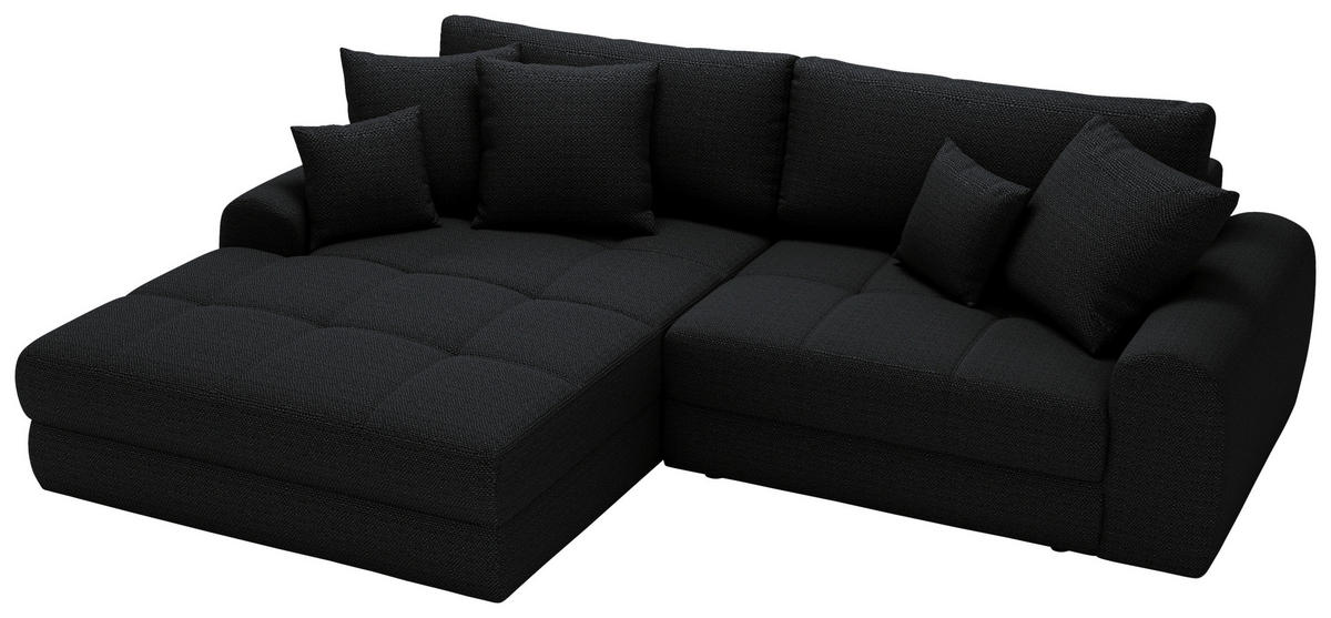 ECKSOFA LORSON Schwarz Struktur  - Beige/Schwarz, Design, Kunststoff/Textil (208/290cm) - Livetastic