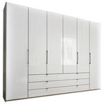 KLEIDERSCHRANK 300/216/58 cm 6-türig  - Schieferfarben/Weiß, KONVENTIONELL, Glas/Holzwerkstoff (300/216/58cm) - Novel