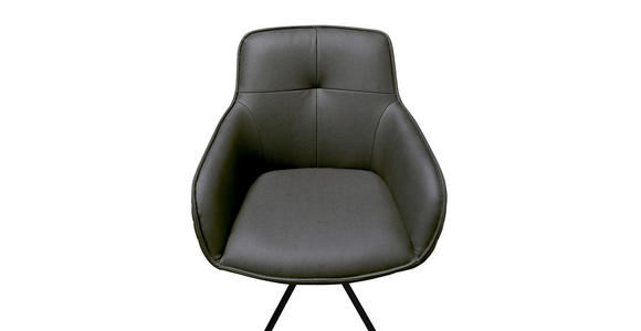 ARMLEHNSTUHL in Eisen Mikrofaser - Anthrazit/Schwarz, Design, Textil/Metall (60,5/83,5/62,5cm) - Novel