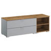 TV-ELEMENT - Eichefarben/Alufarben, Trend, Holzwerkstoff/Metall (120/42/42cm) - Stylife