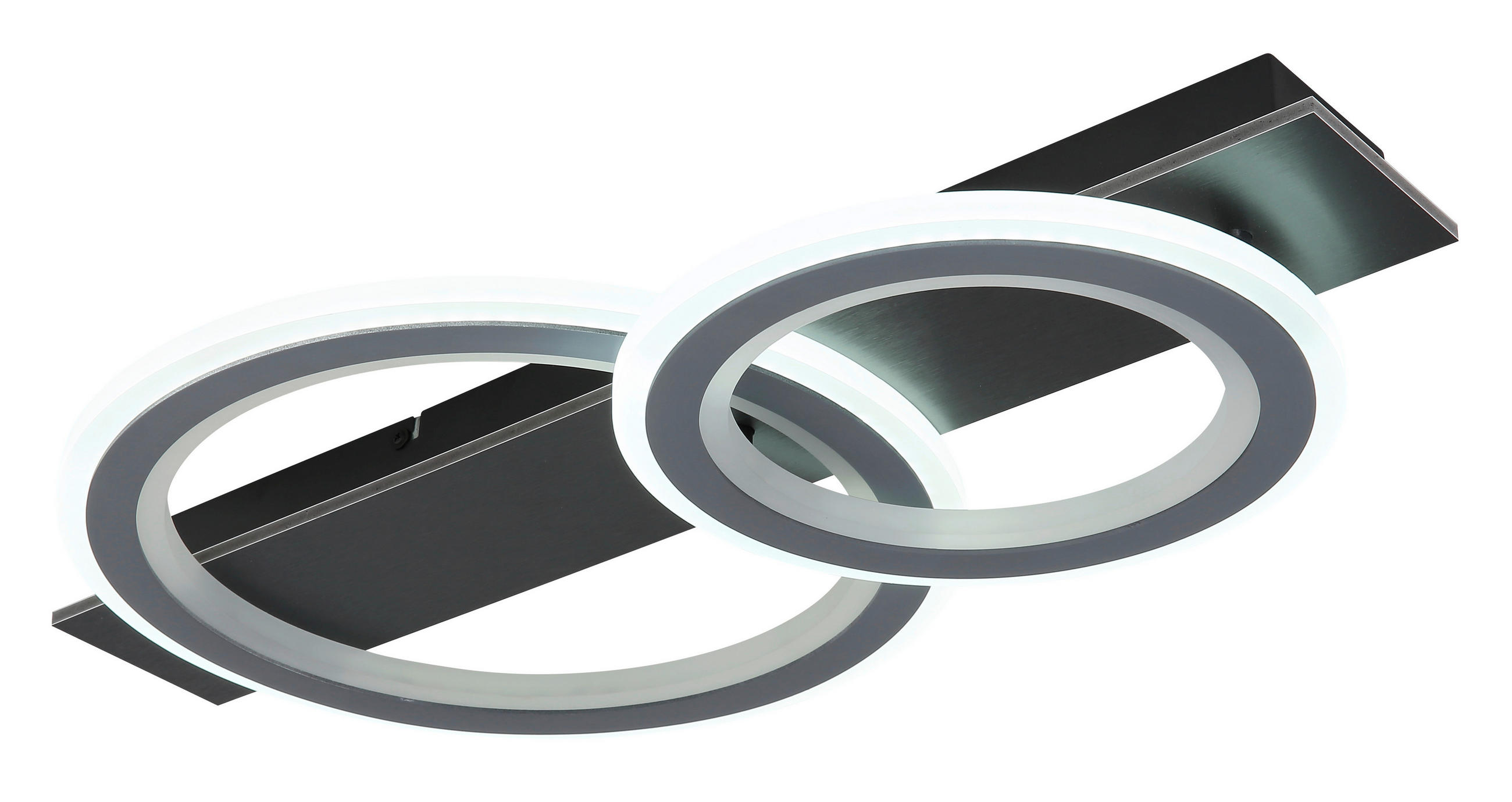LED-DECKENLEUCHTE 63/37/8 cm   - Opal/Hellgrau, Design, Kunststoff/Metall (63/37/8cm) - Globo