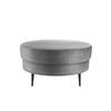 HOCKER in Textil Silberfarben  - Silberfarben/Schwarz, Modern, Textil/Metall (80/43cm) - Livetastic