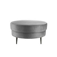 HOCKER in Textil Silberfarben  - Silberfarben/Schwarz, Modern, Textil/Metall (80/43cm) - Livetastic