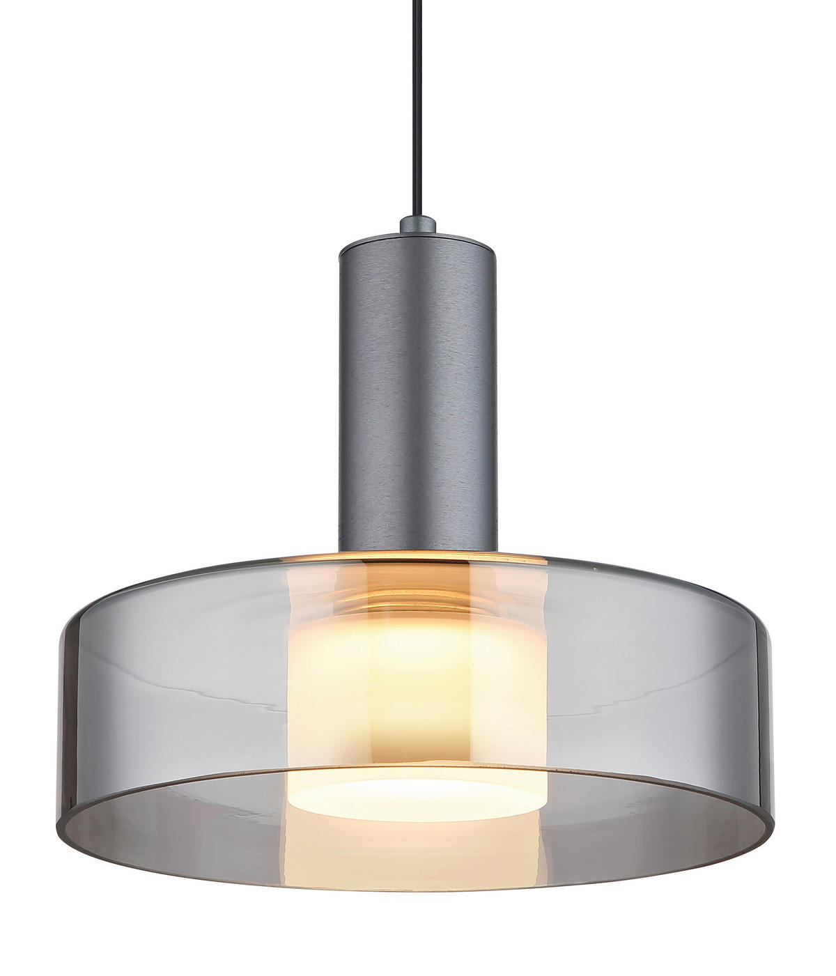 LED-HÄNGELEUCHTE 22/150 cm  - Schwarz/Grau, Design, Glas/Kunststoff (22/150cm) - Globo