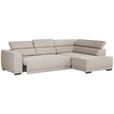 ECKSOFA Greige Struktur  - Greige/Schwarz, Design, Kunststoff/Textil (284/205cm) - Xora
