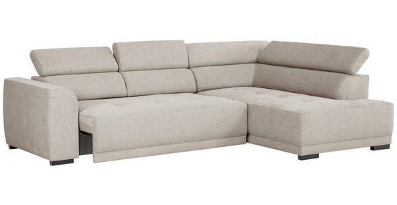 ECKSOFA Greige Struktur - Greige/Schwarz, Design, Kunststoff/Textil (284/205cm) - Xora