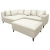 Ecksofa inkl. Hocker in Mikrofaser Hellgrau  - Hellgrau/Schwarz, Design, Holz/Textil (174/247cm) - MID.YOU