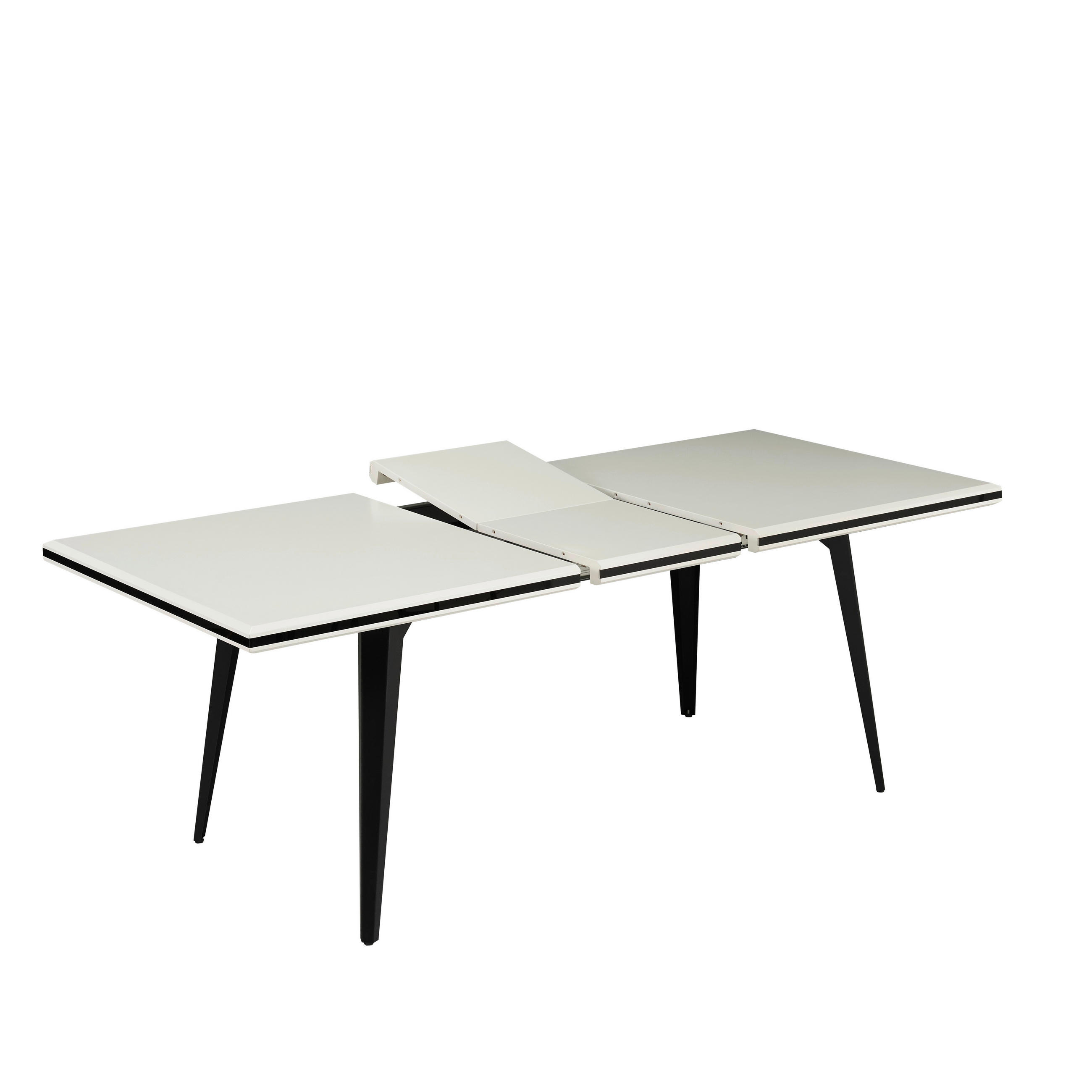 ESSTISCH in Metall, Holzwerkstoff  - Schwarz/Weiß, MODERN, Holzwerkstoff/Metall (160-200/76/90cm) - MID.YOU