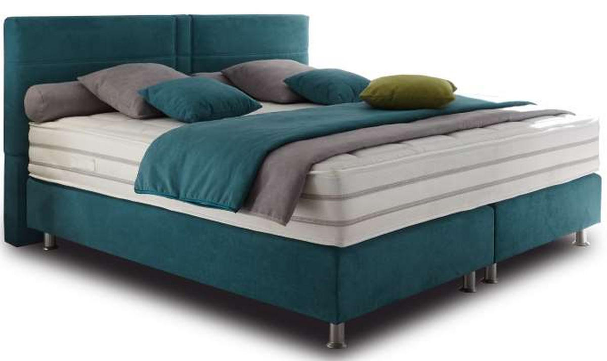 POSTEL BOXSPRING, 180/200 cm, petrolej - petrolej/barvy hliníku, Design, textil/plast (180/200cm) - Beldomo - Sleep