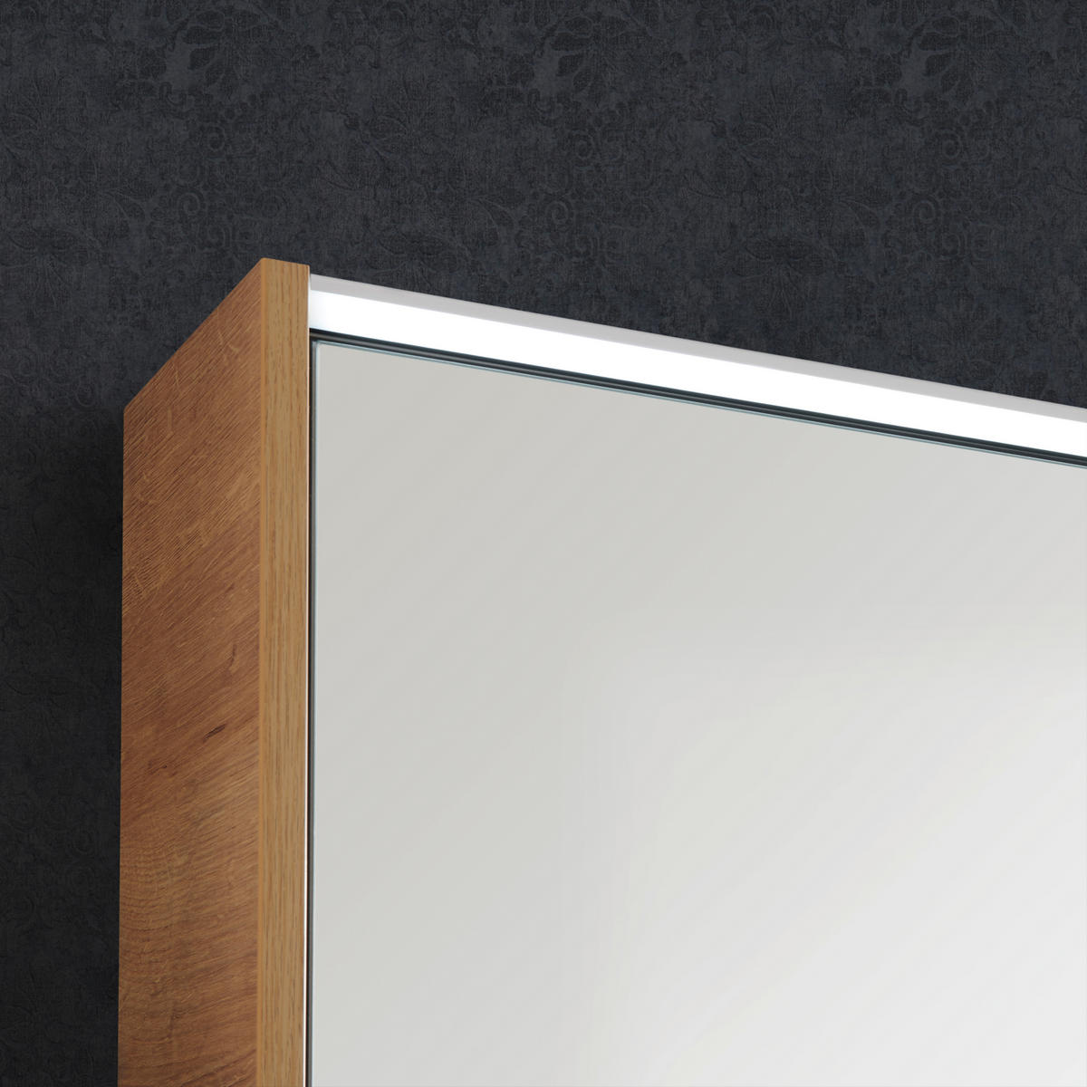 SPIEGELSCHRANK 110/68,3/16 cm  - Eichefarben/Alufarben, MODERN, Glas/Holzwerkstoff (110/68,3/16cm) - Voleo