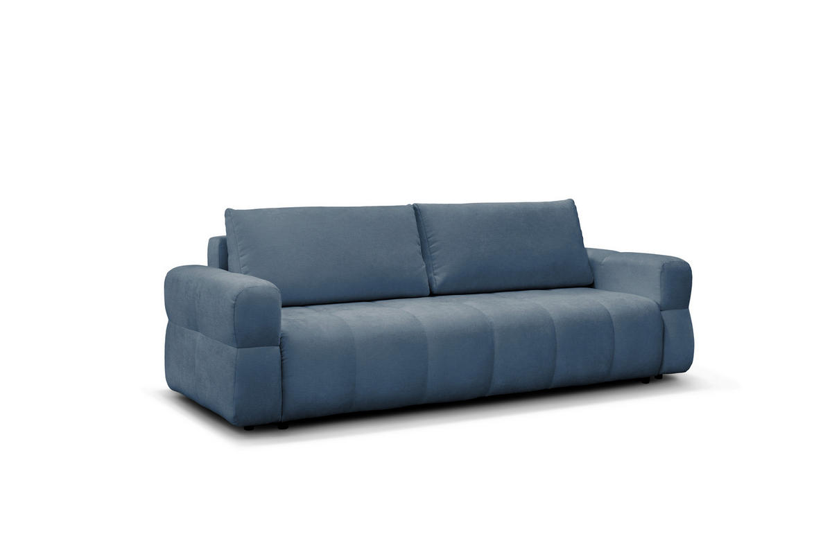 SCHLAFSOFA LOTTA  mit Chenille Blau  - Blau/Schwarz, Design, Textil (248/90/105cm) - MID.YOU