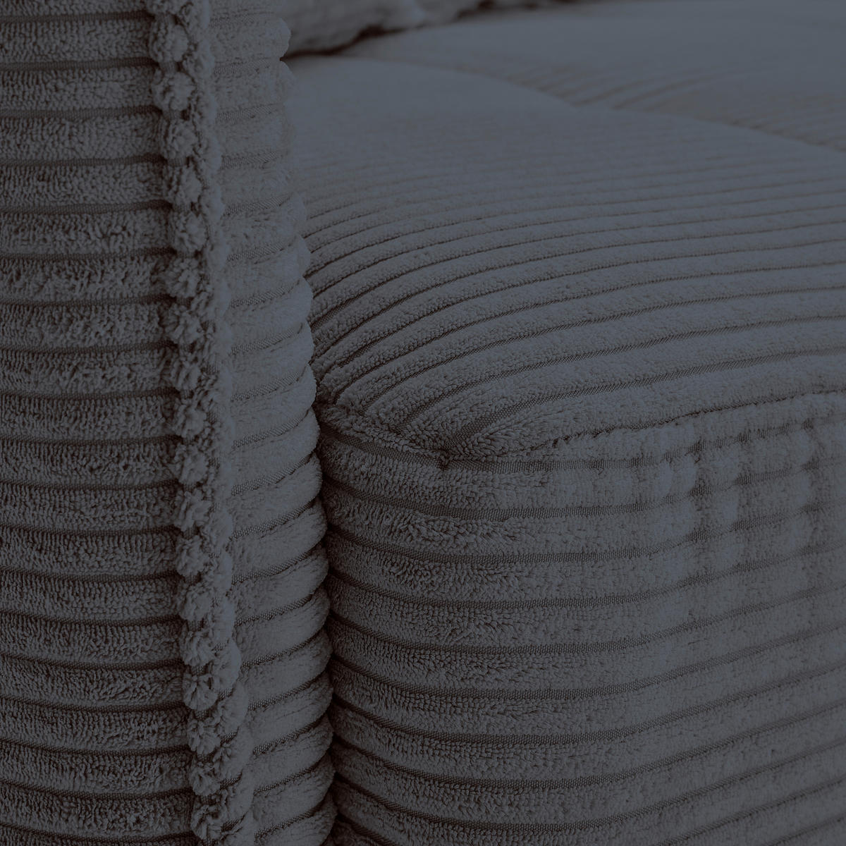BIGSOFA in Cord Anthrazit  - Anthrazit/Schwarz, Design, Textil/Metall (226/91/103cm) - Carryhome